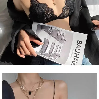 Lace thin band romantic French triangular cup gathering invisible bra without underwire