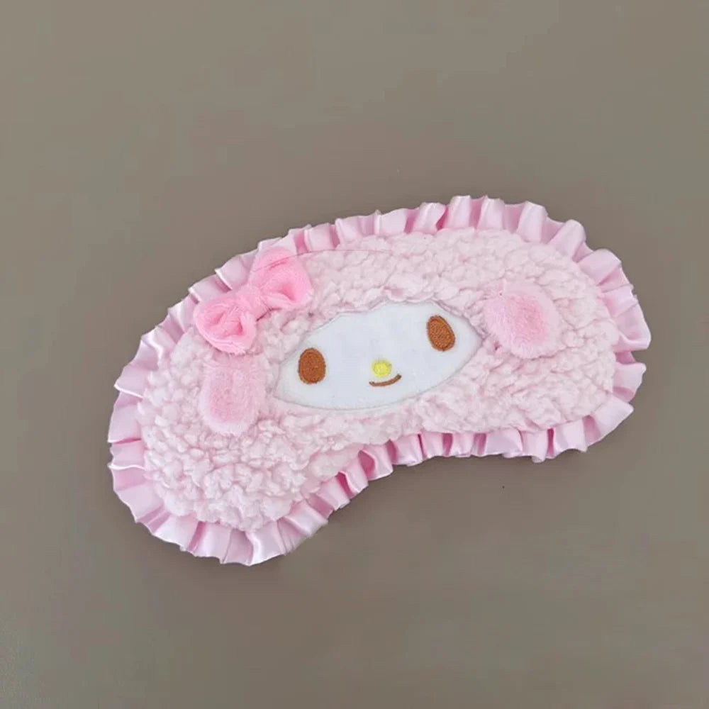 Sanrio Plush Eye Mask Kuromi Cinnamoroll Sleeping Blackout Blindfold Melody Anime Lunch Break Eyeshade Ladies Protection