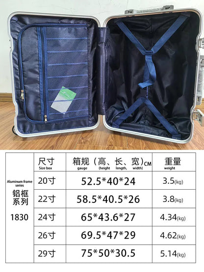 Magnesium Aluminum Alloy Luggage Set, 20" Carry-On & 28" Travel Suitcase with TSA Lock, Lightweight Durable