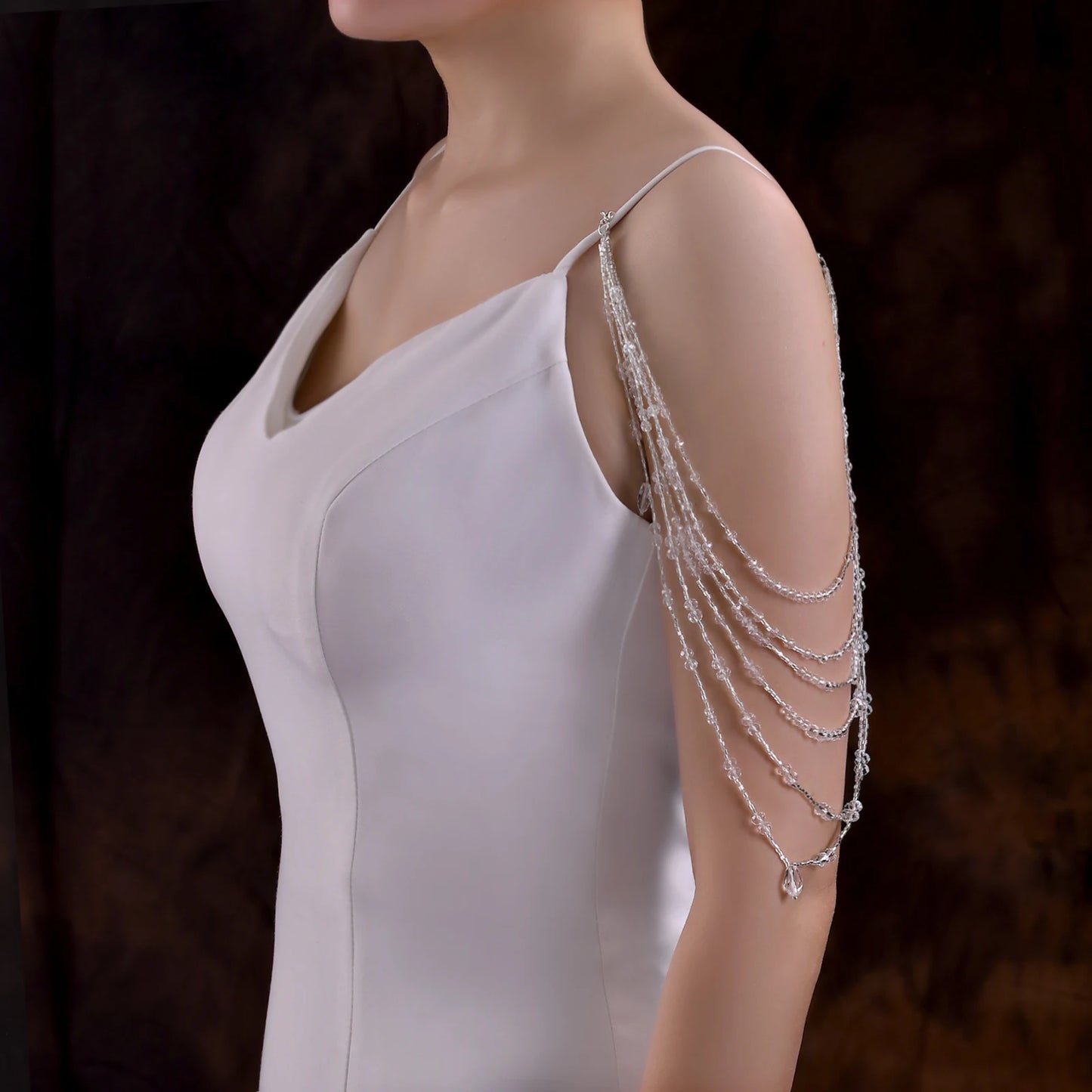 Jewelry Bride Wedding Accessories Crystal Tassel Pendant Necklace Women's Bolero Shawl Dress Shoulder Decoration SG04