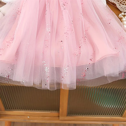 Sweet Baby Girl Birthday Party Evening Dress Children Summer Sleeveless Fairy Princess Gauze Dresses Fashion Toddler Kid Costume