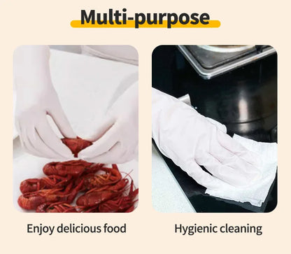 Long Length Nitrile Gloves Disposable Latex Free Powder Free Extended Cuff For Kitchen Cleaning Food Handling Beauty Salon