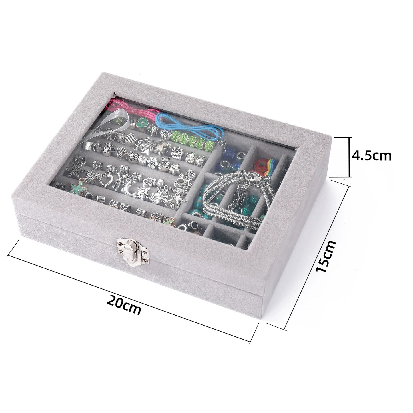 Kid Girl Crystal Beaded Jewelry Making Accessories Set With Jewelry Box DIY Bracelet Necklace Girl Gift