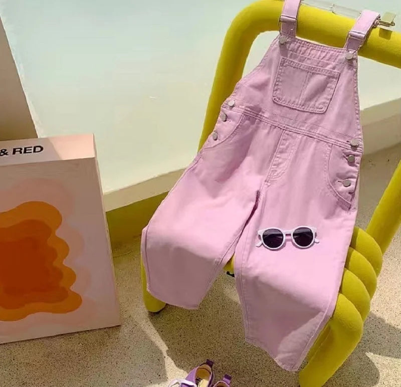 Baby Girl Denim Overalls Pant Pocket Fly Sleeve Shirt Toddler Teen Child Suspender Trousers Kid Dungaree Baby Clothes 3-14Y (Available)