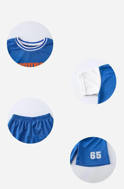 Boys Clothes Sets Summer Breathable Tracksuit Fashion Children's Sports Two Piece Set T-shirt + Shorts Suits