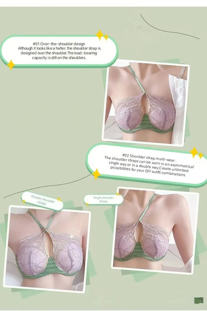 New Sexy Lingerie For Women Thin Large Chest To Show Small Chest Spicy Girl Bra Set Push Up Anti-sagging Bra