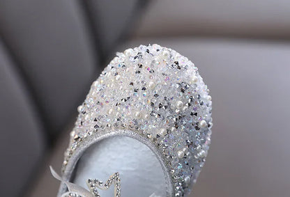 Rhinestone Sequins Girls Princess Shoes Children Party Dance Shoes Student Spring Autumn New Flats Kids Performance Shoes