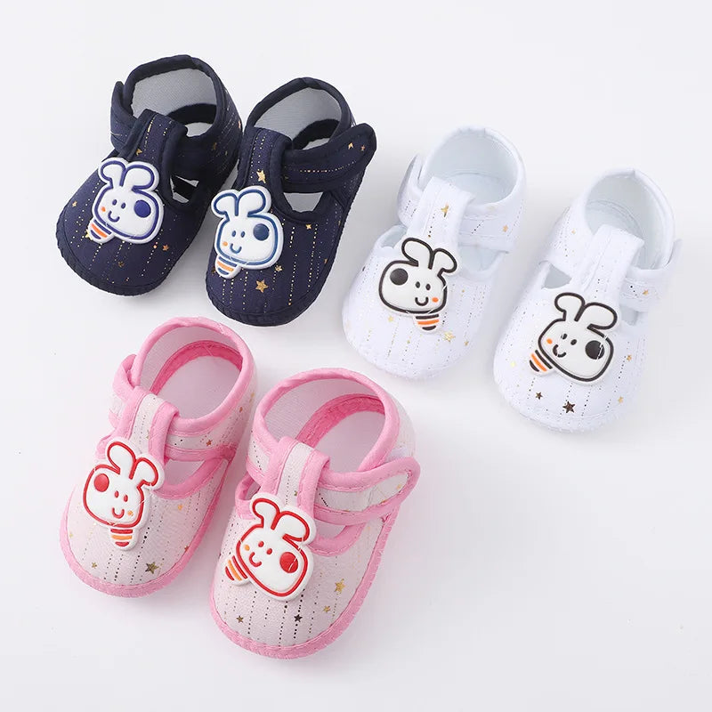 Newborn Baby Boy Girls Shoes Spring Autumn Lovely Floral Embroidery Anti-Slip Sneaker Crib Shoes Soft Cotton Cute First Walkers (Available)