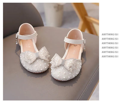 Girls Summer Sandals Soft Bottom Anti-Slip Butterfly Knot Princess Shoes Children's Footwear Comfortable Lightweight Slippers