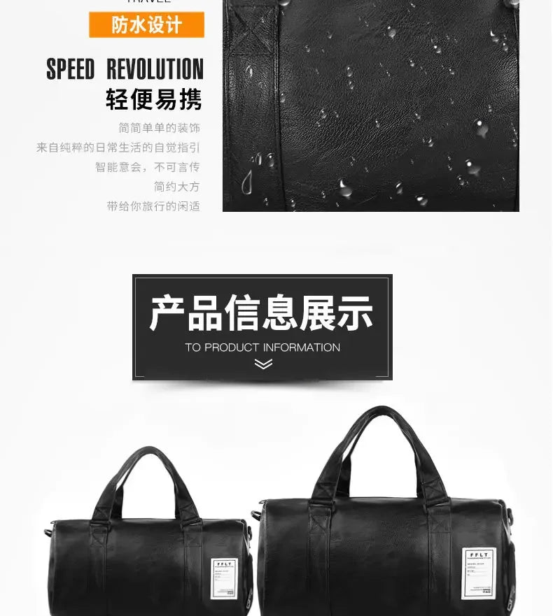 Gym Bag Leather Sports Bags Dry Wet Bags For Men Women  Training for Shoes Fitness Yoga Travel Luggage Shoulder Sport Bag