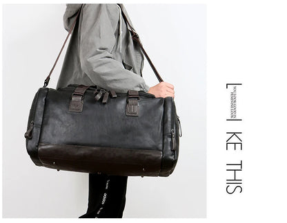 PU Leather Travel Duffel Bag Luggage Weekender Overnight Tote for Men Women Gym Sports Crossbody Carry on Waterproof  Handbags