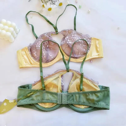 New Sexy Lingerie For Women Thin Large Chest To Show Small Chest Spicy Girl Bra Set Push Up Anti-sagging Bra