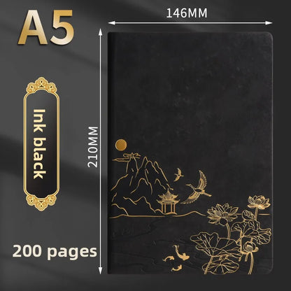 Notebook Set Single Book and Set Selection, Skin Feel and Color Changing PU Material Cover A5 Work Notebook Gift Box Set