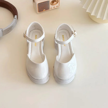 Children Leather Shoes for Girls New Fashion French Style Soft Anti-slippery Versatilel Chic Princess Mary Jane Shoe
