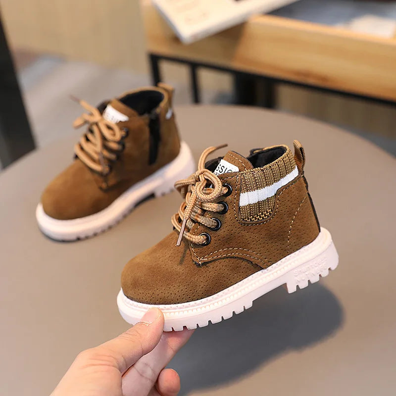 Material Plush Kids Winter Boots Cotton Fabric Spring Autumn Children Shoes Baby Toddler Boys Girls Boots