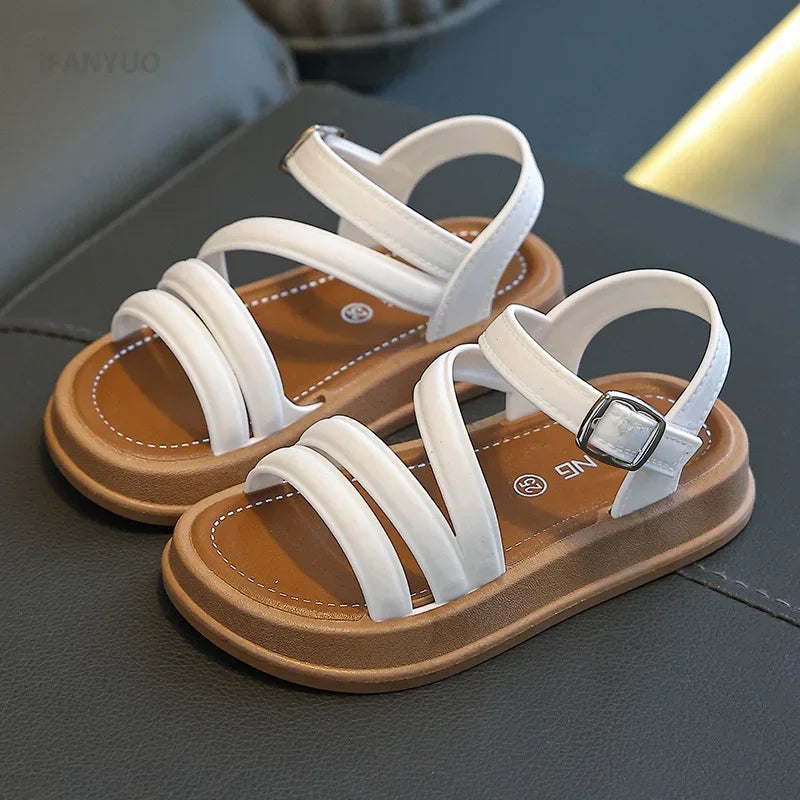 1-10Y Baby Girls Sandals Summer Children's New Cool Fashion Princess Cute Versatile Shoes for Students Flat Sandal Casual Shoe