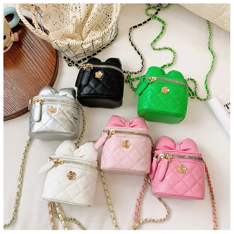 Children Bag New Girl Crossbody Bags Fashion Chain Bags Bow Shoulder Bags Versatile Girl Bag Sweet Princess Bag mochila infantil (Available)
