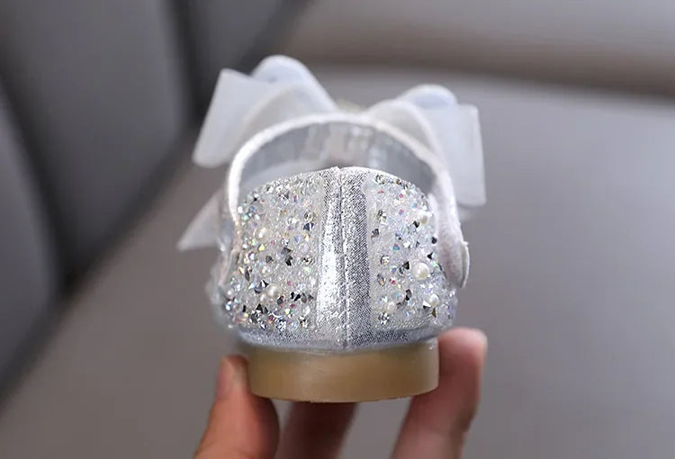 Rhinestone Sequins Girls Princess Shoes Children Party Dance Shoes Student Spring Autumn New Flats Kids Performance Shoes