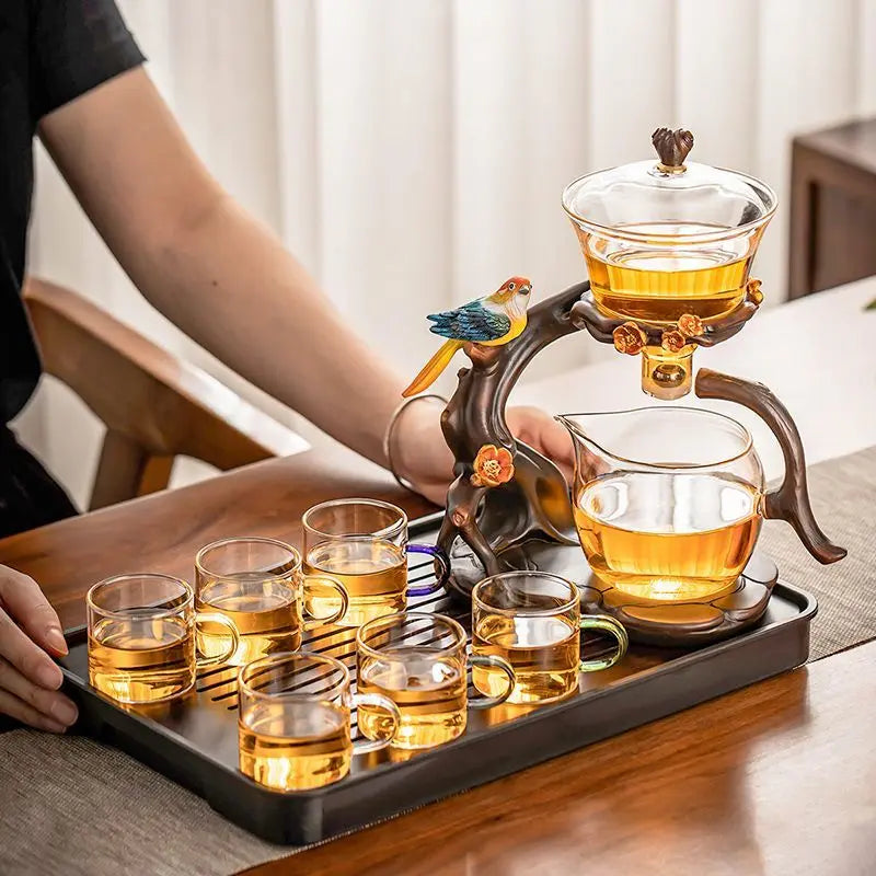 Lazy Glass Automatic Tea Set Business Gift High Borosilicate Dragon Kung Fu Teaware Sets