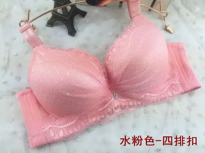 8CM Thickened Lace Push Up Bra Wire-Free for C/D Cup Ultra Soft Lift Bralette with Adjustable Straps, Plunge No Underwire Bra