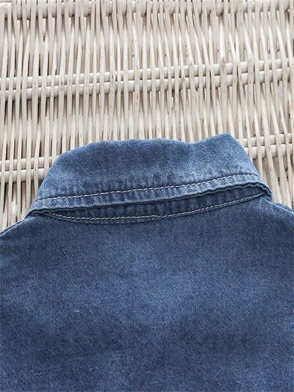Summer Children's clothing denim suit for the baby T-shirt and jeans Two-piece set