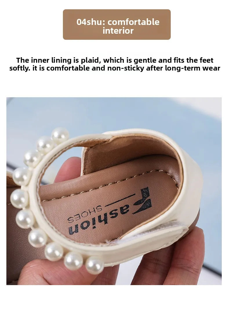Girls' Sandals and Children's Princess Shoes 2026 Spring New Arrival for Girls Student Rhinestone Bow Performance Shoes