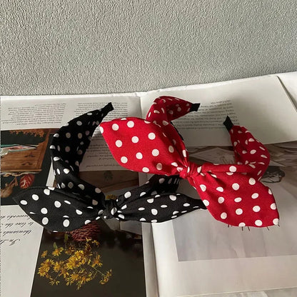 Fashion Hair Accessories Trend Women's Wide Headband Bow Knot Cross Sweet Style Polka Dot Hairband Cute Hoop Headwear