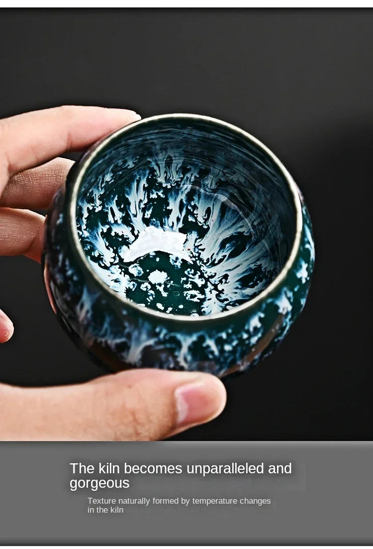 Gift Box & Five Elements Gift Box Kiln Change China Ceramic Tea Cup Porcelain Kung Fu Cups Set Pottery Coffee Mug Tableware Cup