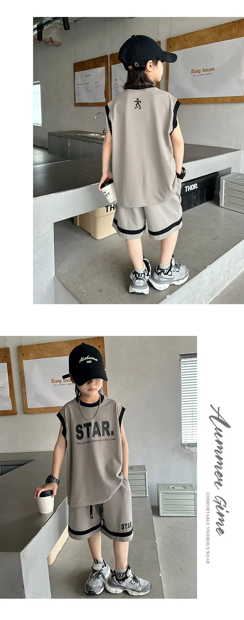 Boys Basketball Jerseys New Fashion Vest + Shorts 2Pcs Boys Clothing Sets Teenagers Kids Clothes