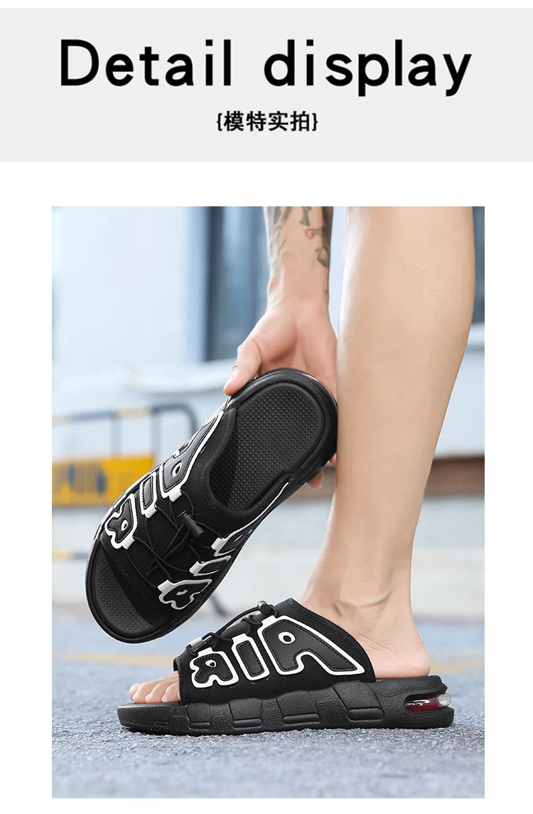 Fashion Luxury Men Slides Designer Platform Men's Cushion Slippers High quality Brand Slides For Man Beach Outdoor Sandals Men