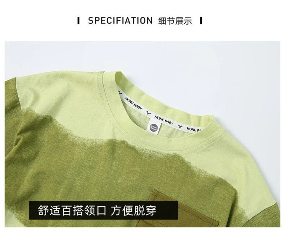 Boys Summer Clothes Set Camouflage Short Sleeve T-shirt + Cargo Shorts 2PCS Kids Casual Streetwear Outfit Two-piece set