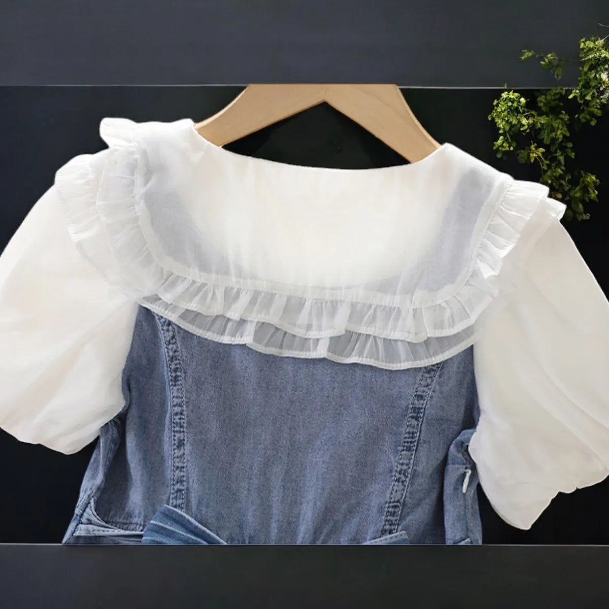 Teenagers Kids School Denim Dresses for Girls Outfits Cotton Dress Short Sleeve Summer Baby Children Costumes 5 7 9 11 13 Years