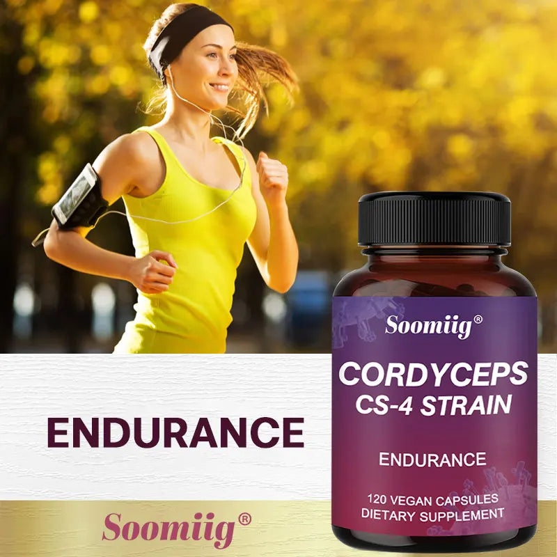 Cordyceps Capsules - Stamina and Energy Support, Helps Immune & Cardiovascular Health, Brain Supplement for Memory and Focus