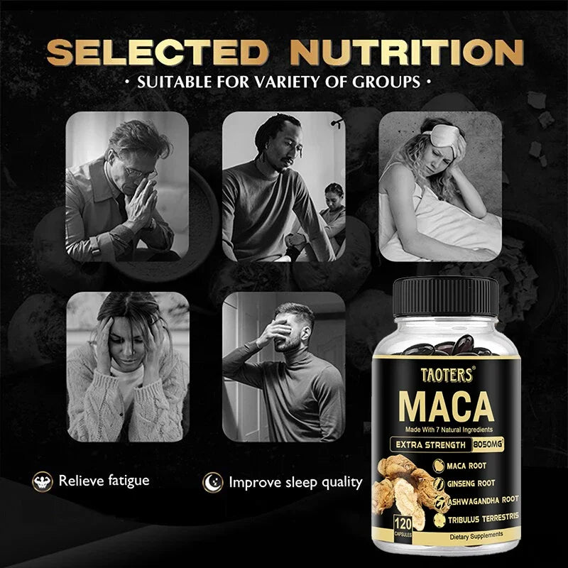 Black Maca Capsules - Enhance Male Strength, Promote Muscle Growth, Improve Endurance, Improve Mood, and Increase EnergySuppleme