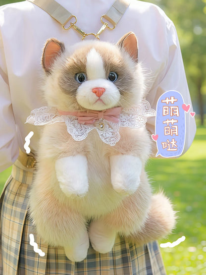 Simulated Puppet Cat Backpack Doll Cute Cat Backpack Plush Toy Daughter Birthday Gift