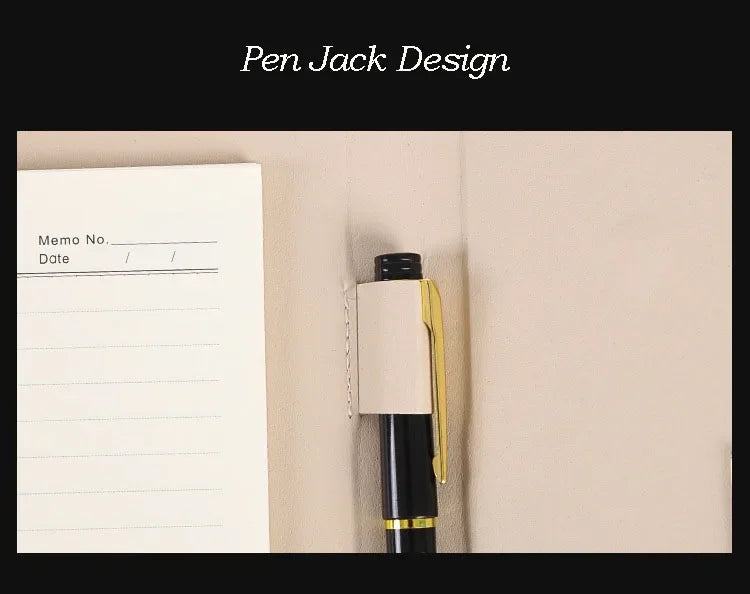 A5 Binder Refillable Planner Faux Leather Notebook Journal with Card Pen Holder Outdoor Journal Planner Agenda DIY Birthday Gift