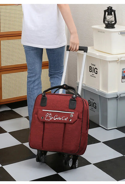 Portable Travel Luggage Bags 4 Wheels Big Capacity Unisex Trolly Travel Duffels Men New Rolling Suitcase Women Wheel Travel Bags