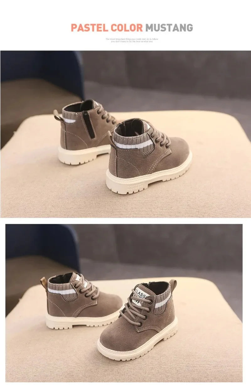 Material Plush Kids Winter Boots Cotton Fabric Spring Autumn Children Shoes Baby Toddler Boys Girls Boots