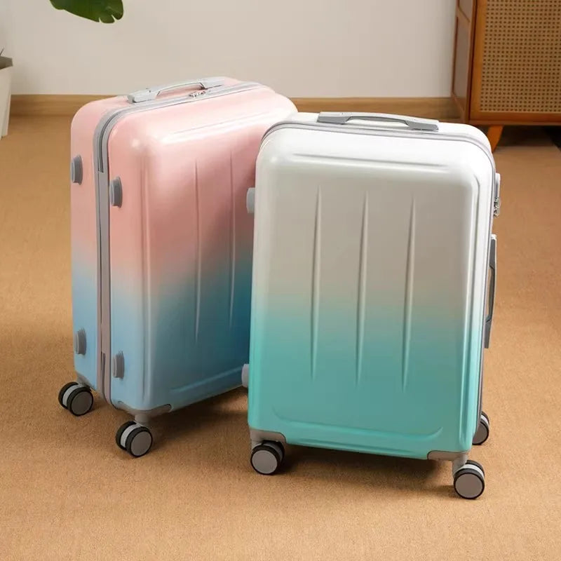 20/24 Inch Luggage Password Case Large Capacity Fashion Gradient Suitcase Universal Wheel