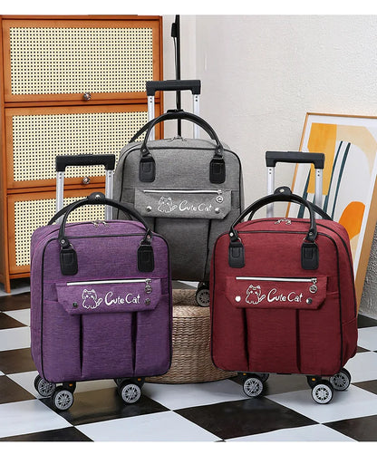 Portable Travel Luggage Bags 4 Wheels Big Capacity Unisex Trolly Travel Duffels Men New Rolling Suitcase Women Wheel Travel Bags