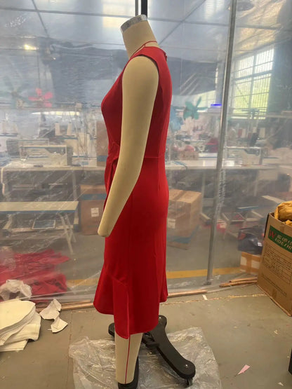 Elegant Women's Evening Dress Autumn Winter Temperament Fashionable Clothing Sleeveless High Waist Personalized Long Dresses