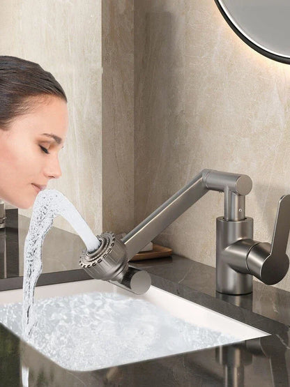 Bathroom Sink Faucet Basin Faucet 1080° Swivel Multifunction Cold and Hot Water Tap Kitchen Sink Faucet 2 Modes Water Tap