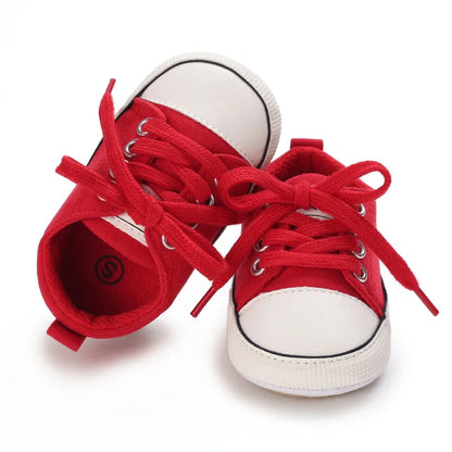 Baby Boys Girls Canvas Shoes Non-slip Rubber Sole Comfortable Soft Unisex Baby Basketball Shoes 0-18M