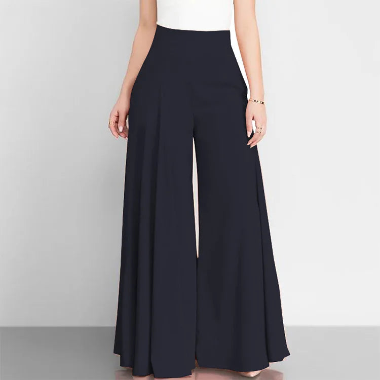 Fashion Women High Waist Wide Leg Pants Spring Autumn Female Elegant Flare Trousers Casual Solid Holiday Loose Long Pant New (Available)