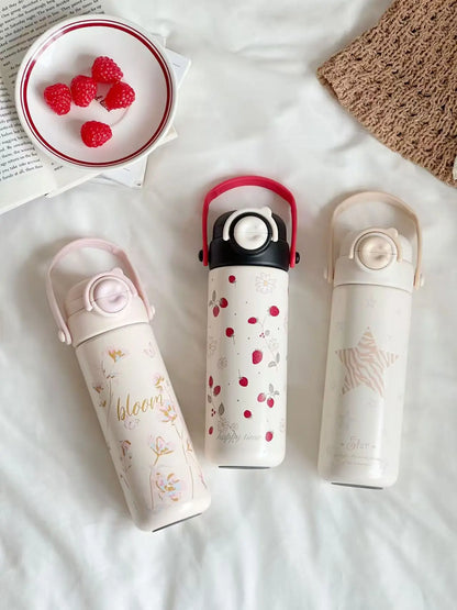 Bouncing Thermos Bottle 316 Food Grade Student Water Cup Portable New Product for Girls Anti Drop Cup As A Souvenir