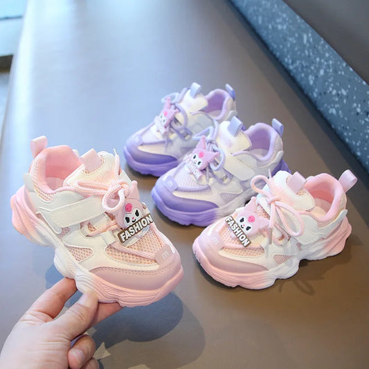 2026 Girls Kuromi Autumn New Board Shoes Sanrio Sports Dad Shoes Children Cartoon Kawaii Comfortable Breathable Casual Shoes
