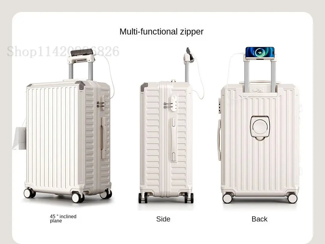 Luggage Unisex 20-inch Carry-On Suitcase 29-inch Large Capacity Aluminum Frame Travel Password Suitcase with Smooth wheels