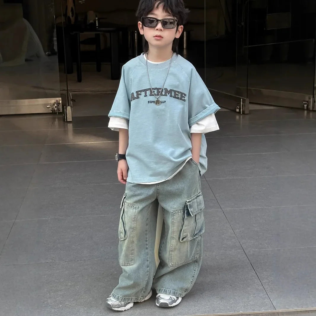 Spring Summer New Children's  Short Sleeve T-shirt