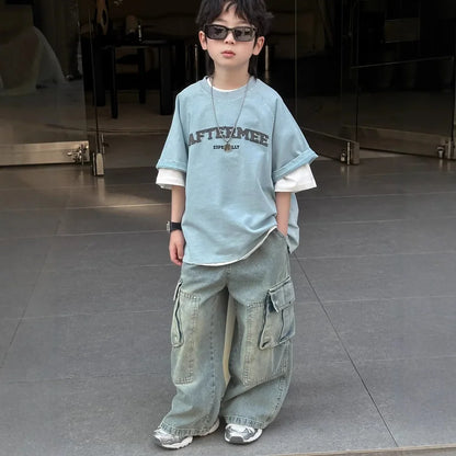Spring Summer New Children's  Short Sleeve T-shirt