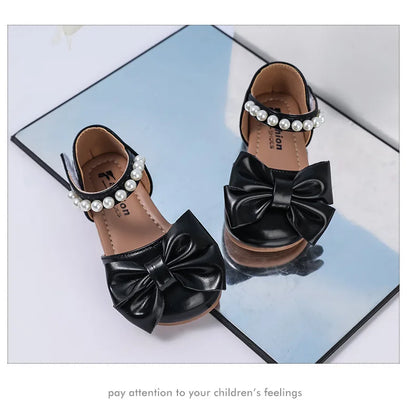 Girls' Sandals and Children's Princess Shoes 2026 Spring New Arrival for Girls Student Rhinestone Bow Performance Shoes